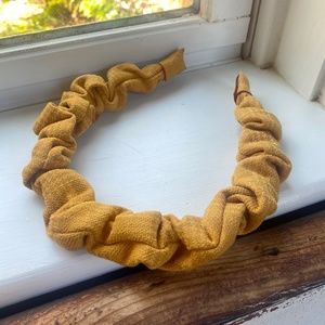 Anthropologie Aster Plaid Ruched Knit Headband